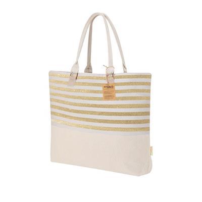 Sac robuste en coton recyclé à rayures blanches Dy