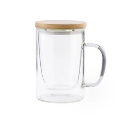 Tasse en verre borosilicate/bambou 450 ml Misty