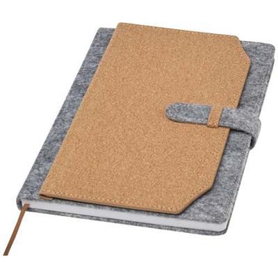 Carnet A5 en feutrine recyclée et liège Freda