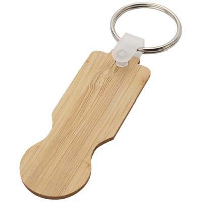 Porte-clés en bambou avec jeton pour chariot Routs