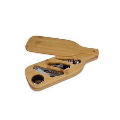 Coffret à vin en bambou en forme de bouteille Gaze