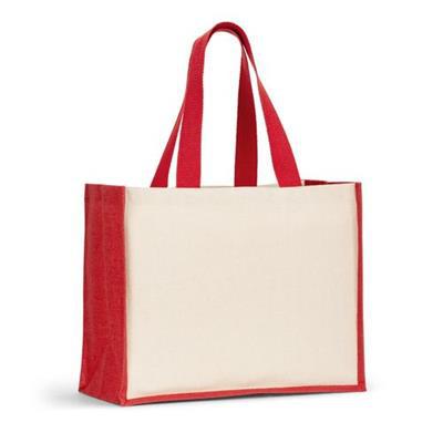 Sac en toile avec fond et côtés en jute laminé Roy