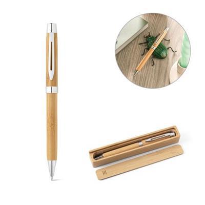 Stylo à bille en bambou avec mécanisme twist Grego