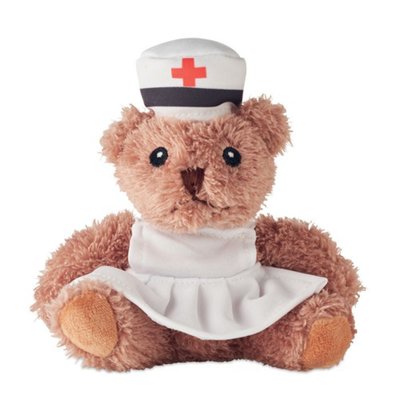 Ours en peluche infirmière en polyester Nelvie