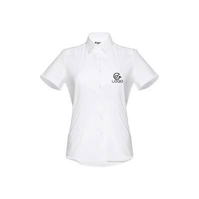 Chemise blanc avec design féminin en coton Womi