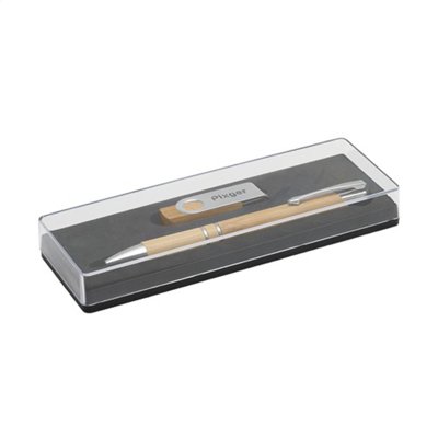 Coffret Cadeau Stylo et Clé USB Bambou Candy