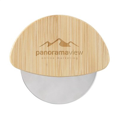 Coupe-Pizza Bambou Personnalisé avec Logo Rudy