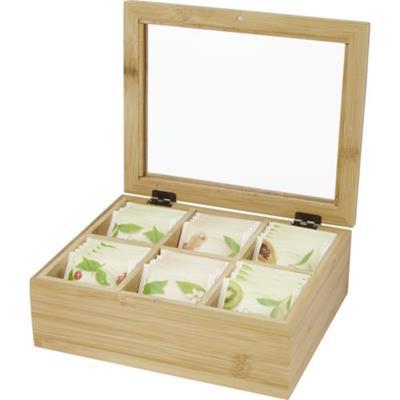 Boîte à thé ocre en bambou Oden