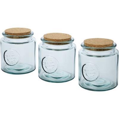 Ensemble 3 pots 800ml en verre recyclé  Bocs
