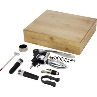 Coffret à vin en bambou avec 9 accessoire Malbicky