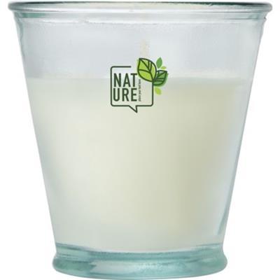 Bougie de soja avec support en verre recyclé Leez