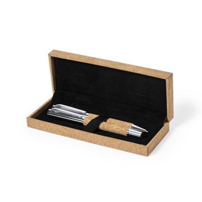 Set stylo à bille et roller en liège Odegro