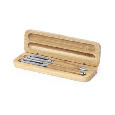 Set stylo roller en bambou et en métal Nutum