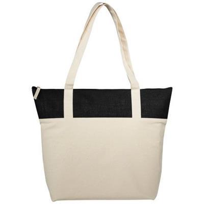 Sac shopping bicolore en jute et coton Jones