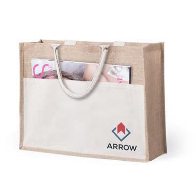 Sac cabas en toile de jute avec soufflet Cekon