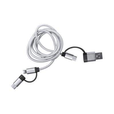 Câble chargeur double connexion aluminium Trentax