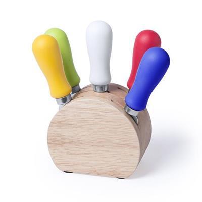 Set fromages en bois/acier Inox/PP Roldice