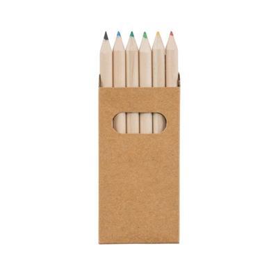 Boîte en carton avec 6 crayons de couleur Buika