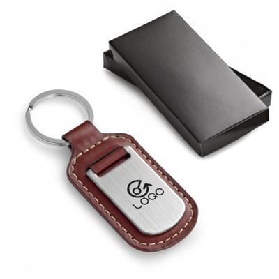 Porte-clés en cuir plaque logo Hunter