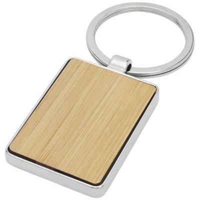 Porte-clés rectangulaire en matière bambou Nerta