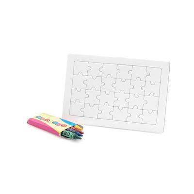Puzzle avec boite de 4 crayons cire Geta