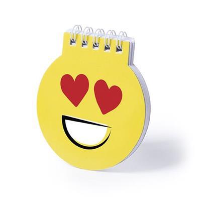 Carnet de poche à spirales émoji amoureux