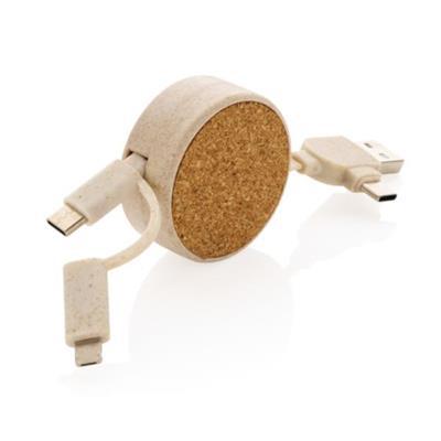 Câble rétractable 6 en 1 en fibre de paille Marroy