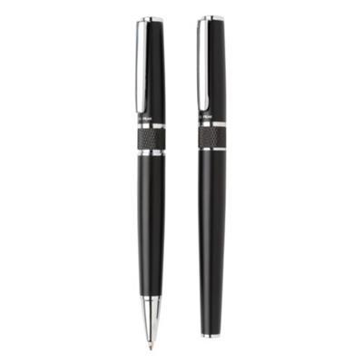 Set de stylos à bille et roller en acier Jurius