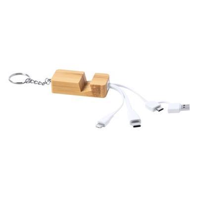 Câble chargeur et support telephone en bambou Keto