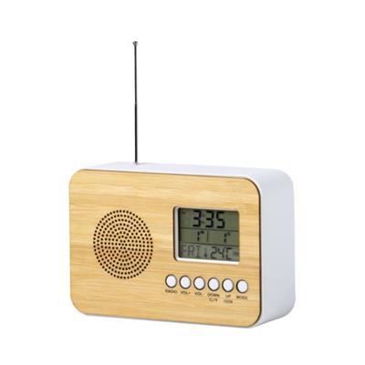 Horloge de bureau avec radio FM en bambou Byras