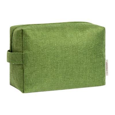 Trousse de toilette zippée en tissu de chanvre Hua