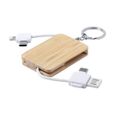 Porte-clés chargeur USB en bambou Ruselt