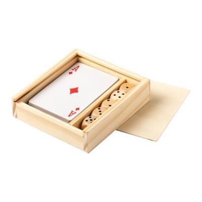 Jeu de cartes dans une boite en bois Pelkat