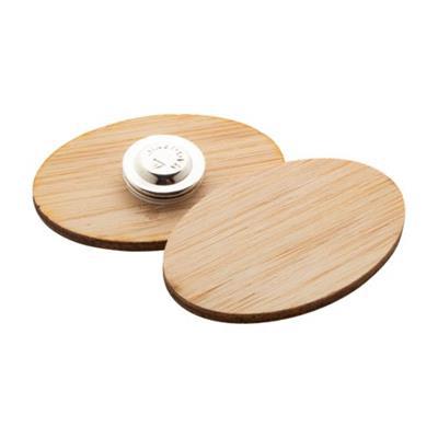 Porte-badge de forme ovale en bambou Zokou