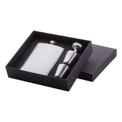 Set flasques avec 2 verres en acier Yaxes
