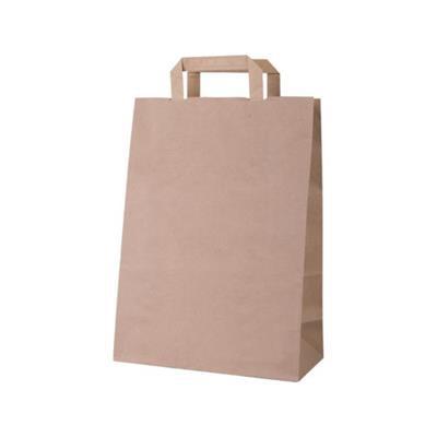 Sac en papier kraft avec poignée plate Marketer