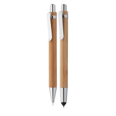 Set stylo à bille en bambou avec porte-mine Heleon
