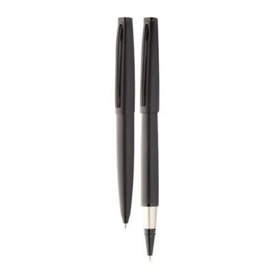 Parure stylo à bille et roller en métal Marms