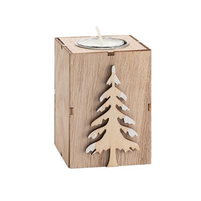 Support bougie en MDF solide avec motif Scratch