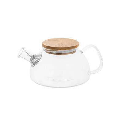 Théière en verre 750 ml couvercle en bois Tyrea
