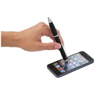 Stylo bille stylet coloré avec grip noir Shawn
