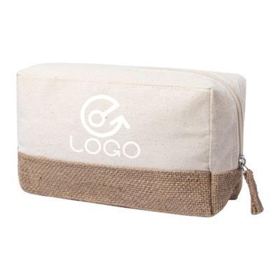 Trousse de toilette zippée en coton Haloma