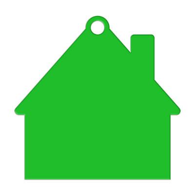 porte clés jeton maison vert