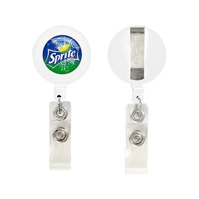 Porte badge dérouleur avec doming quadri blanc