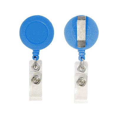 Porte badge dérouleur vierge bleu