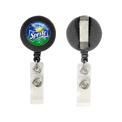 Porte badge dérouleur avec doming quadri noir
